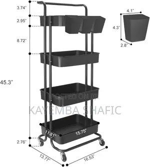 4-Tier Heavy Duty Rolling Utility Cart / Storage Organizer