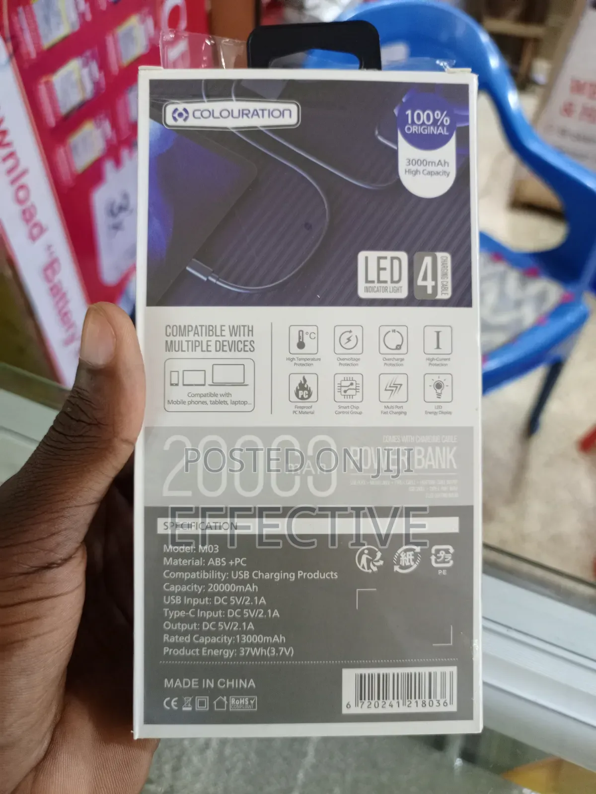 Colouration Power Bank 20000mah.