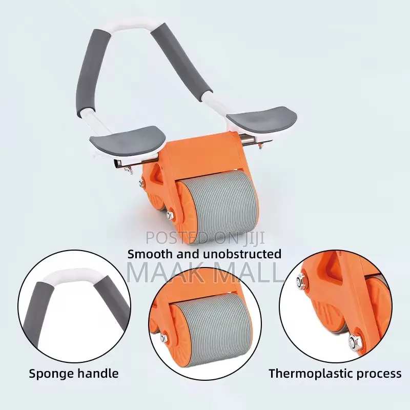 Portable 2 Wheel Automatic Rebound Abdominal Roller for Core Workout