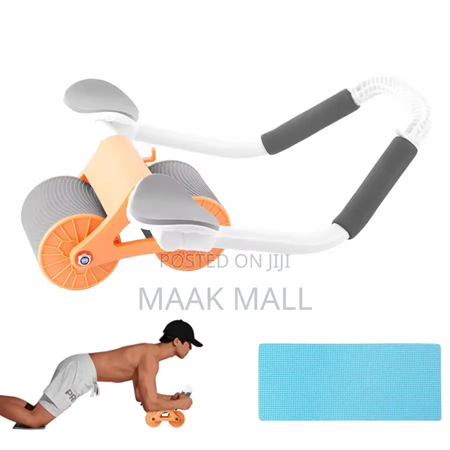 Portable 2 Wheel Automatic Rebound Abdominal Roller for Core Workout