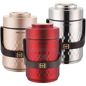 Japan Stainless Steel Insulated Food Flask, Office,Red,1.4l