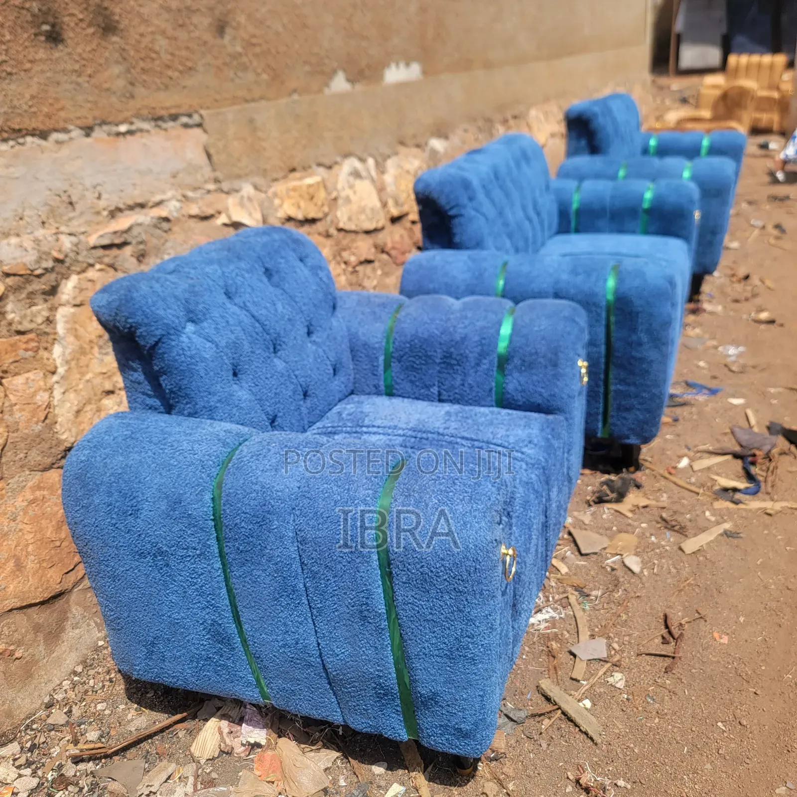 A Five Seater Blue Chester Field