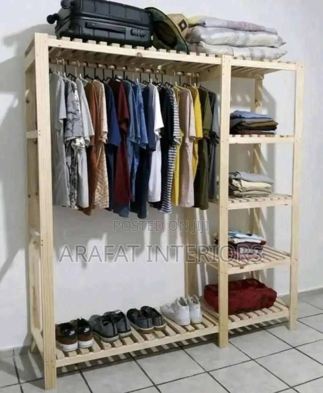 Sturdy Wooden Open Wardrobe