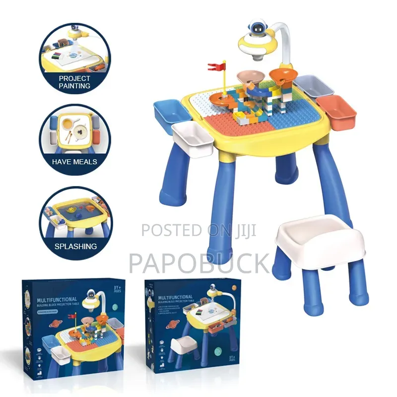 Multifunctional Table Set With a Built-in Projector Lamp for Drawing