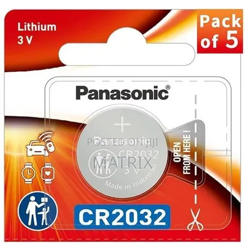 Panasonic Cr-2032/5be Lithium Coin Cmos Battery - Pack of 5