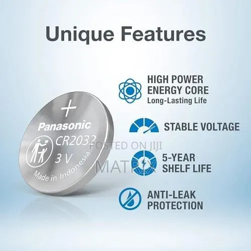 Panasonic Cr-2032/5be Lithium Coin Cmos Battery - Pack of 5