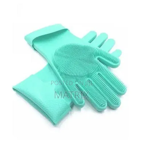 1 Pair Of Reusable Silicone Washing/Cleaning Gloves