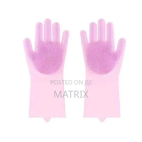1 Pair Of Reusable Silicone Washing/Cleaning Gloves
