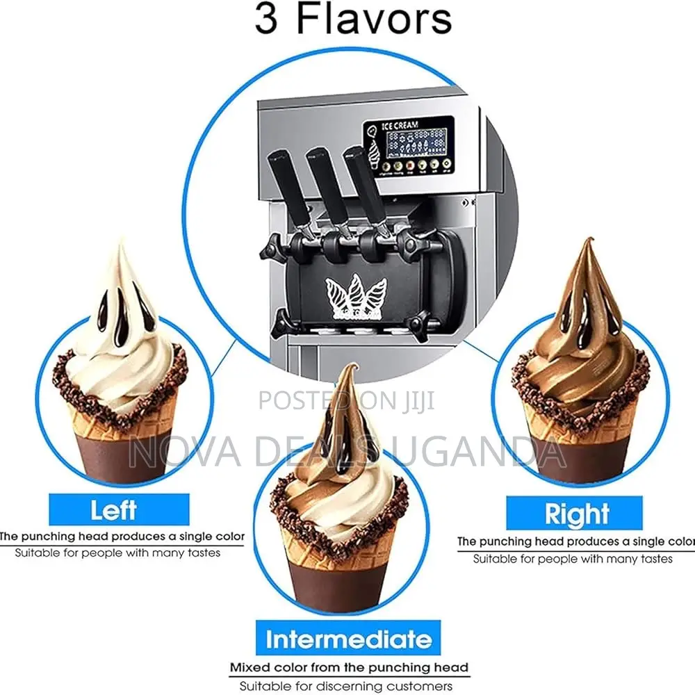 Commercial Ice Cream Maker Machine3flavor Soft Serve 20-30l Frozencone