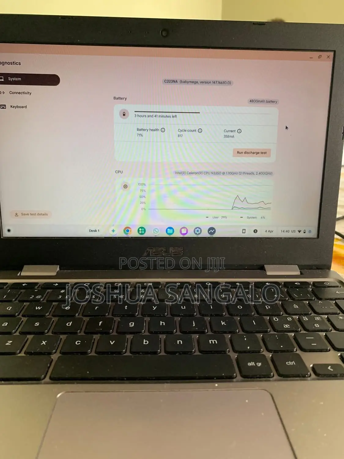 Laptop Asus 4GB Intel Celeron eMMC 32GB