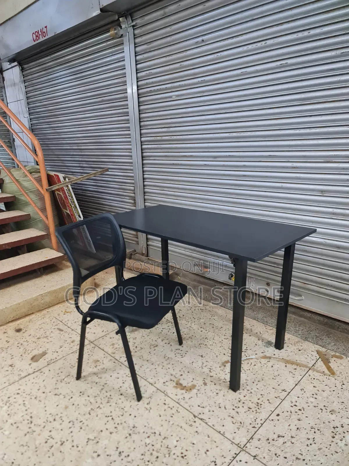 Black Office Wooden Reading Table and Chair Reading Table and Chair