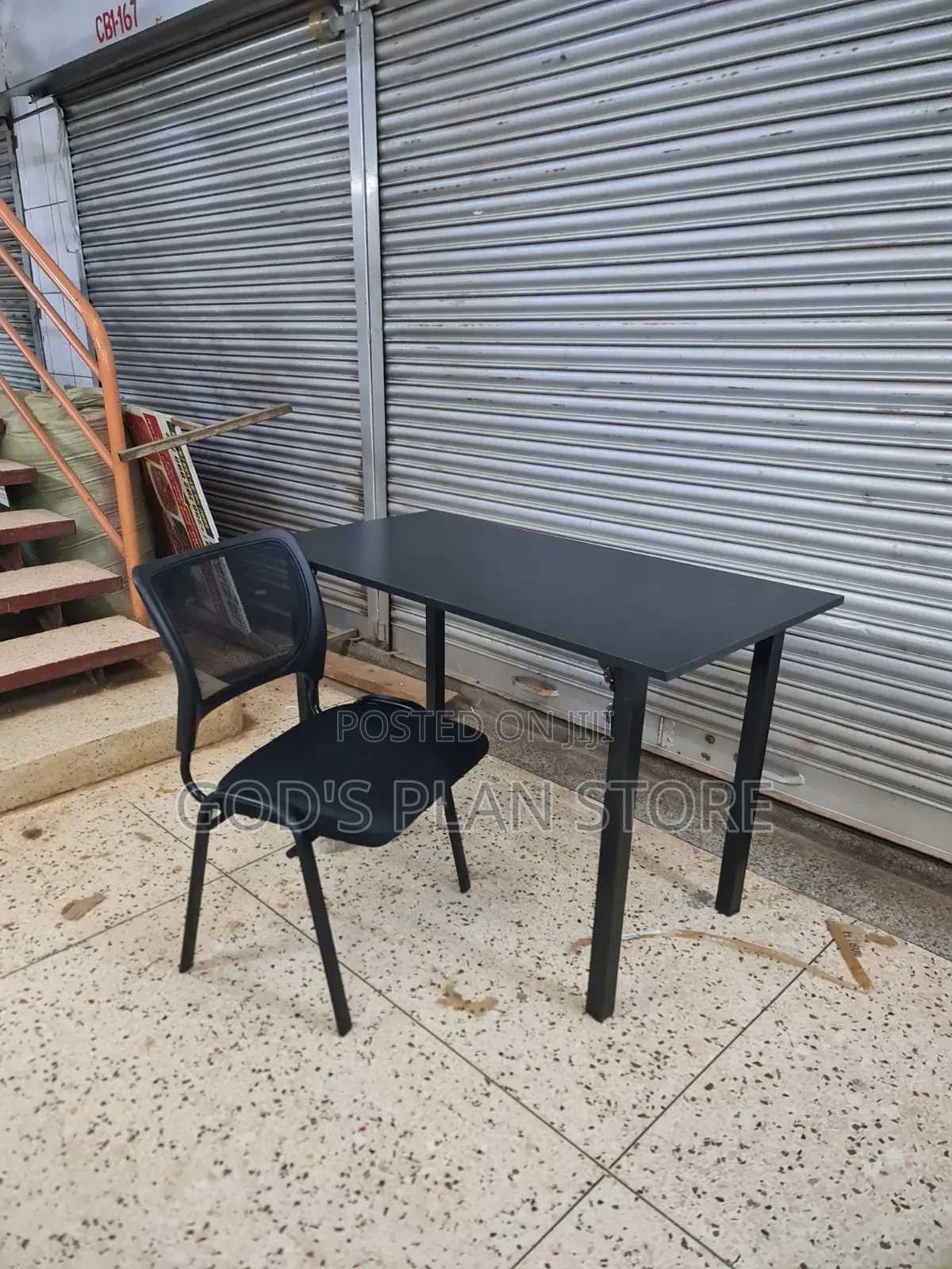 Black Office Wooden Reading Table and Chair Reading Table and Chair