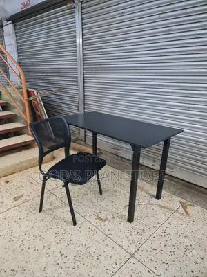 Black Office Wooden Reading Table and Chair Reading Table and Chair