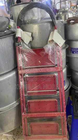 A 4-Step House Hold Ladder With Steel Legs