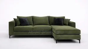 Modern Olive Green L-Shaped Sectional Sofa