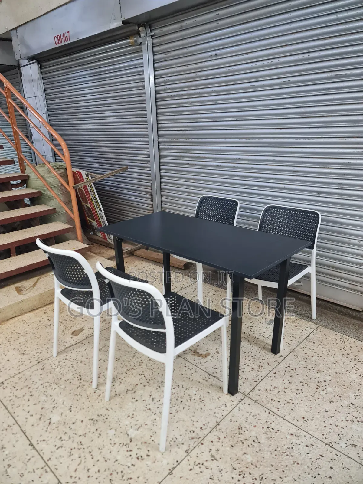 Adils Legs Wooden Foldable Table and Chairs for Garden/Dining/Bars
