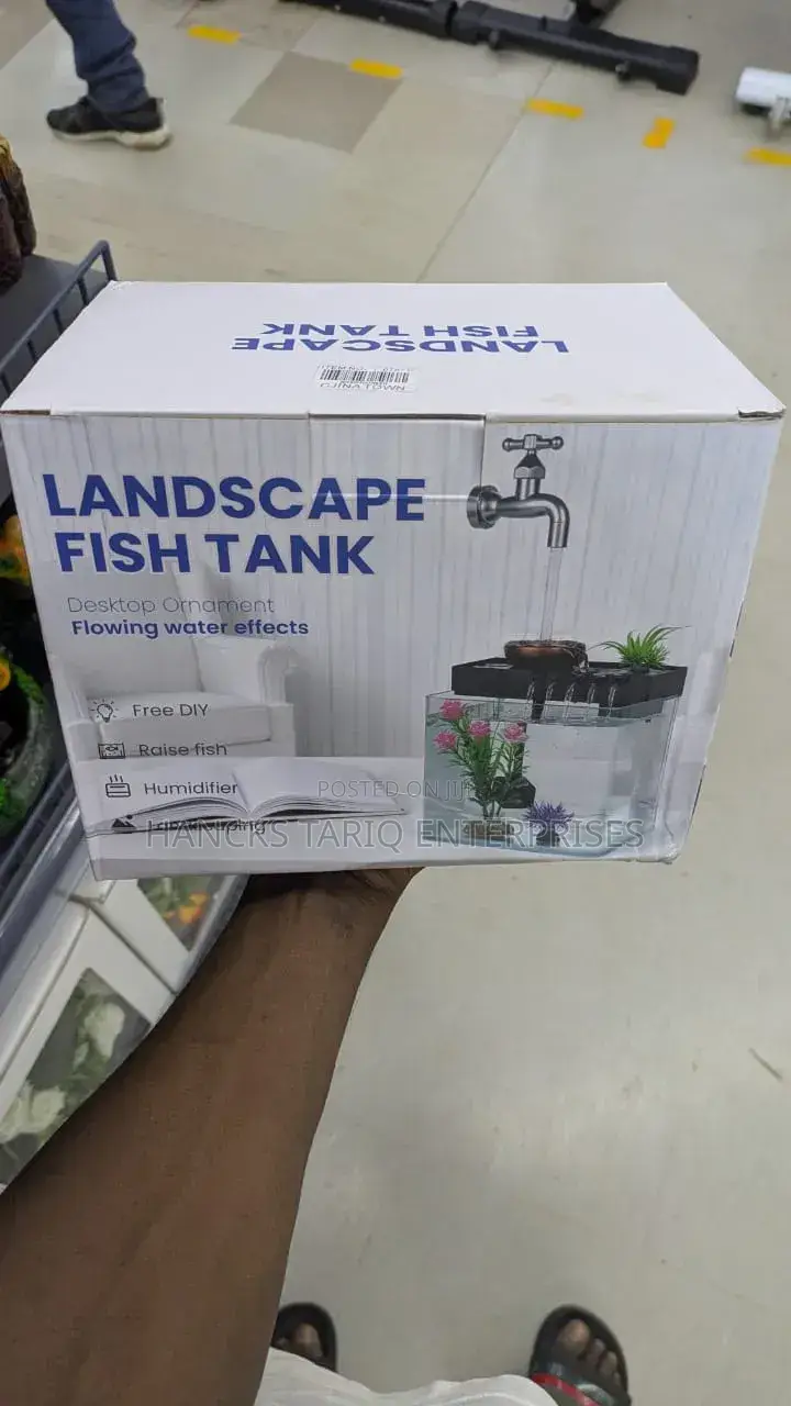Creative Desktop Aquarium With Faucet Fountain And Aquatic Decor
