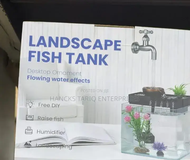 Creative Desktop Aquarium With Faucet Fountain And Aquatic Decor