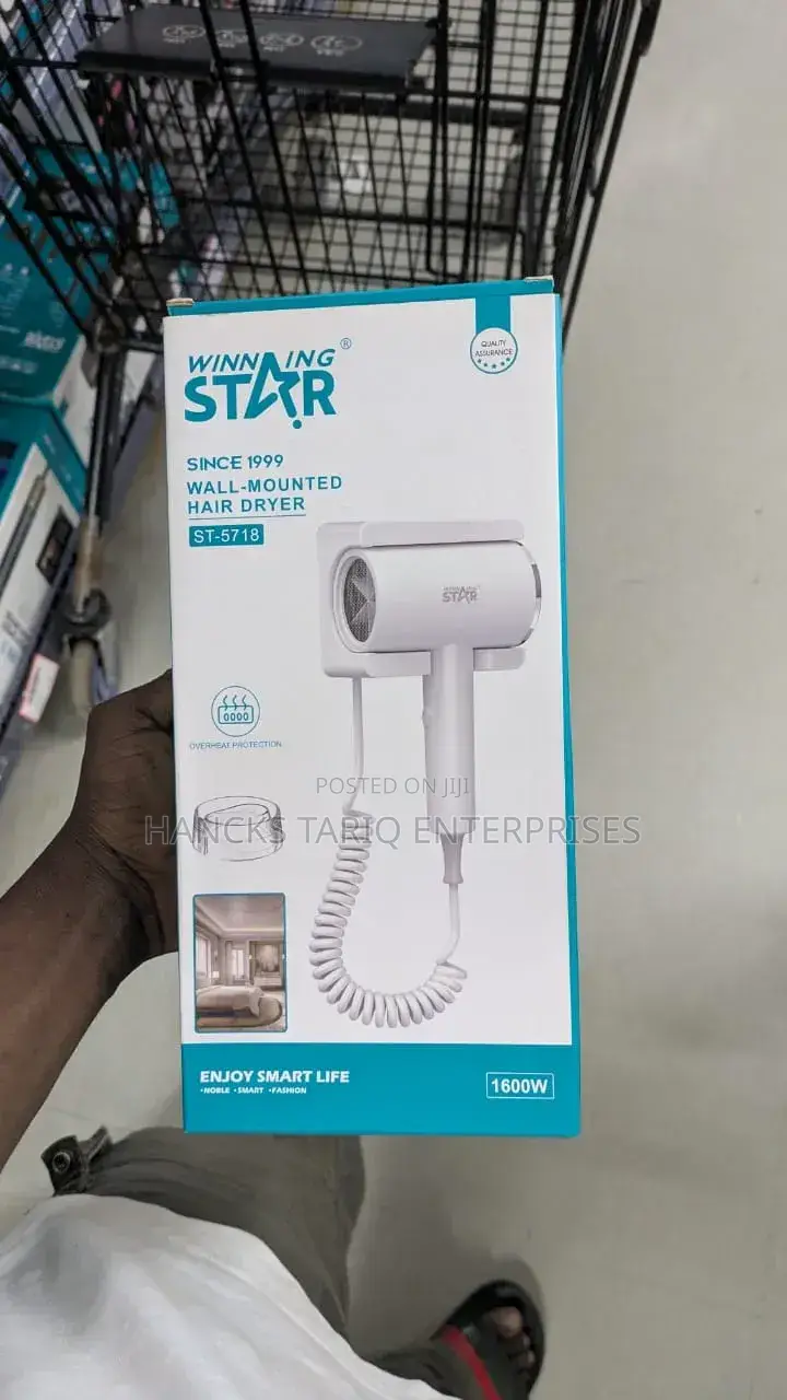 Winning Star Wall-Mounted Hair Dryer – 1600w Professional Salon- Dryer