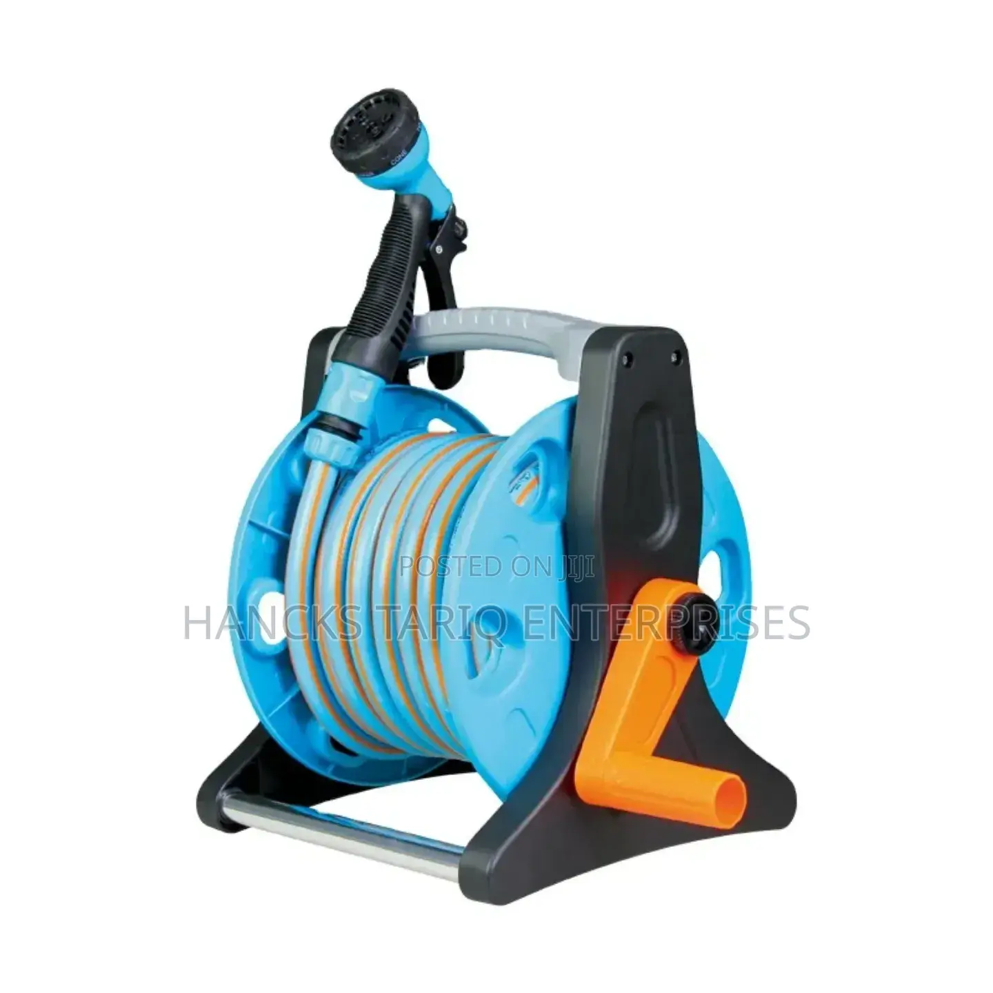 Heavy-duty Garden Hose Reel Set – Portable With Spray Nozzle
