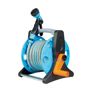 Heavy-duty Garden Hose Reel Set – Portable With Spray Nozzle