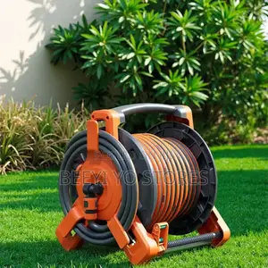 Heavy-duty Garden Hose Reel Set – Portable Storage With Rubber Hose