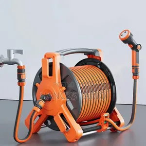 Heavy-duty Garden Hose Reel Set – Portable Storage With Rubber Hose