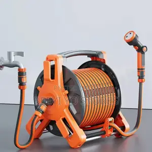 Heavy-duty Garden Hose Reel Set – Portable Storage With Rubber Hose