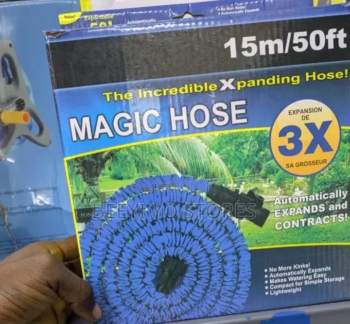 Magic Hose – 15m/50ft Expandable Garden Hose With 3x Expansion