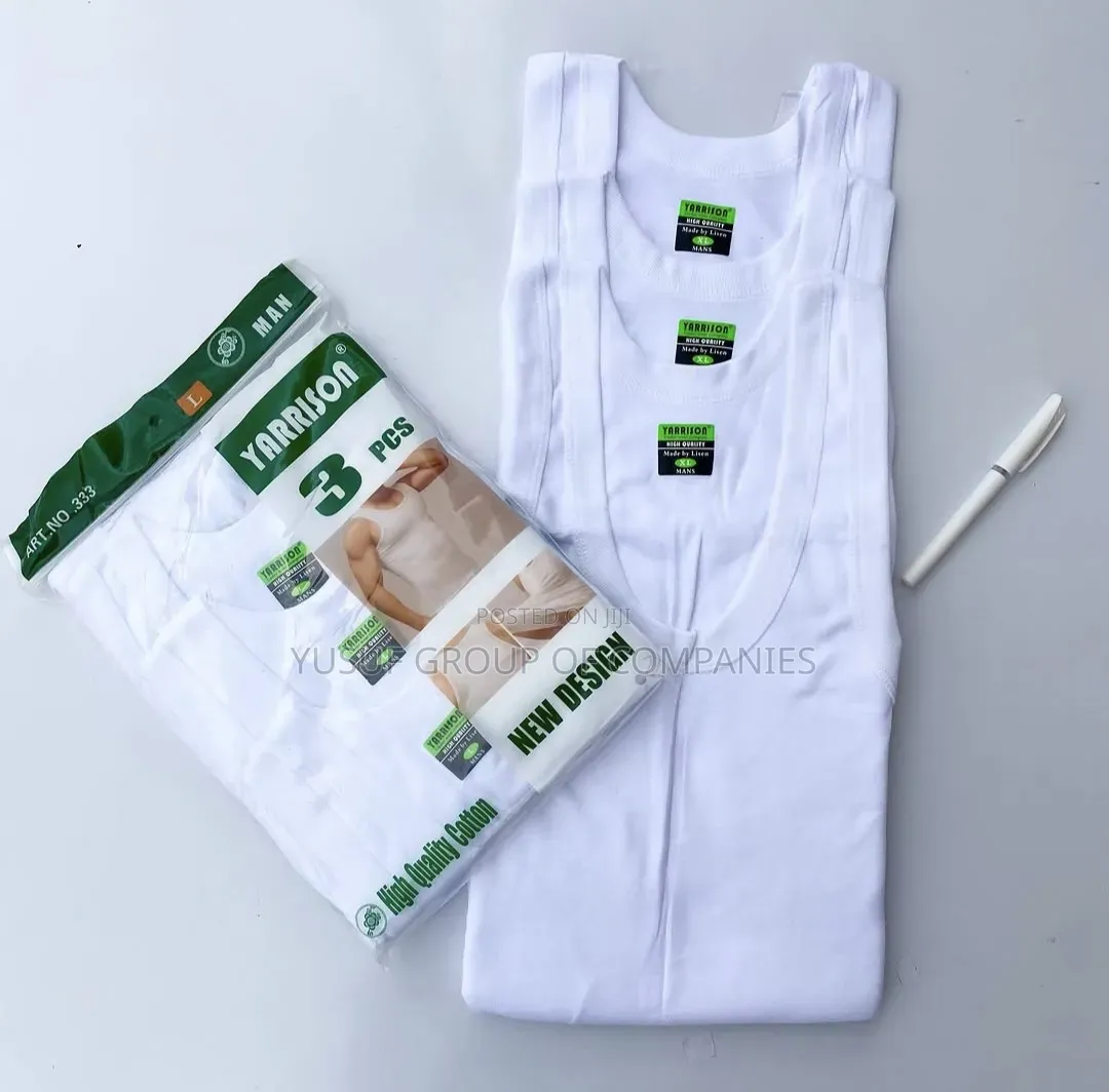Brand New Men's Cotton Vests (3 Pieces Per Pack).
