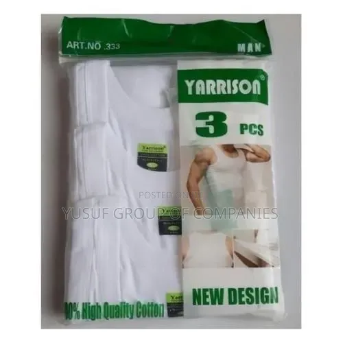 Brand New Men's Cotton Vests (3 Pieces Per Pack).