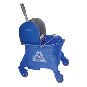 Commercial-grade Red Plastic Mop Bucket
