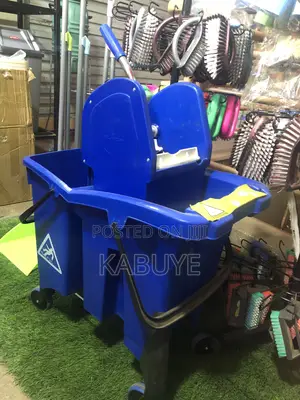 Commercial-grade Red Plastic Mop Bucket