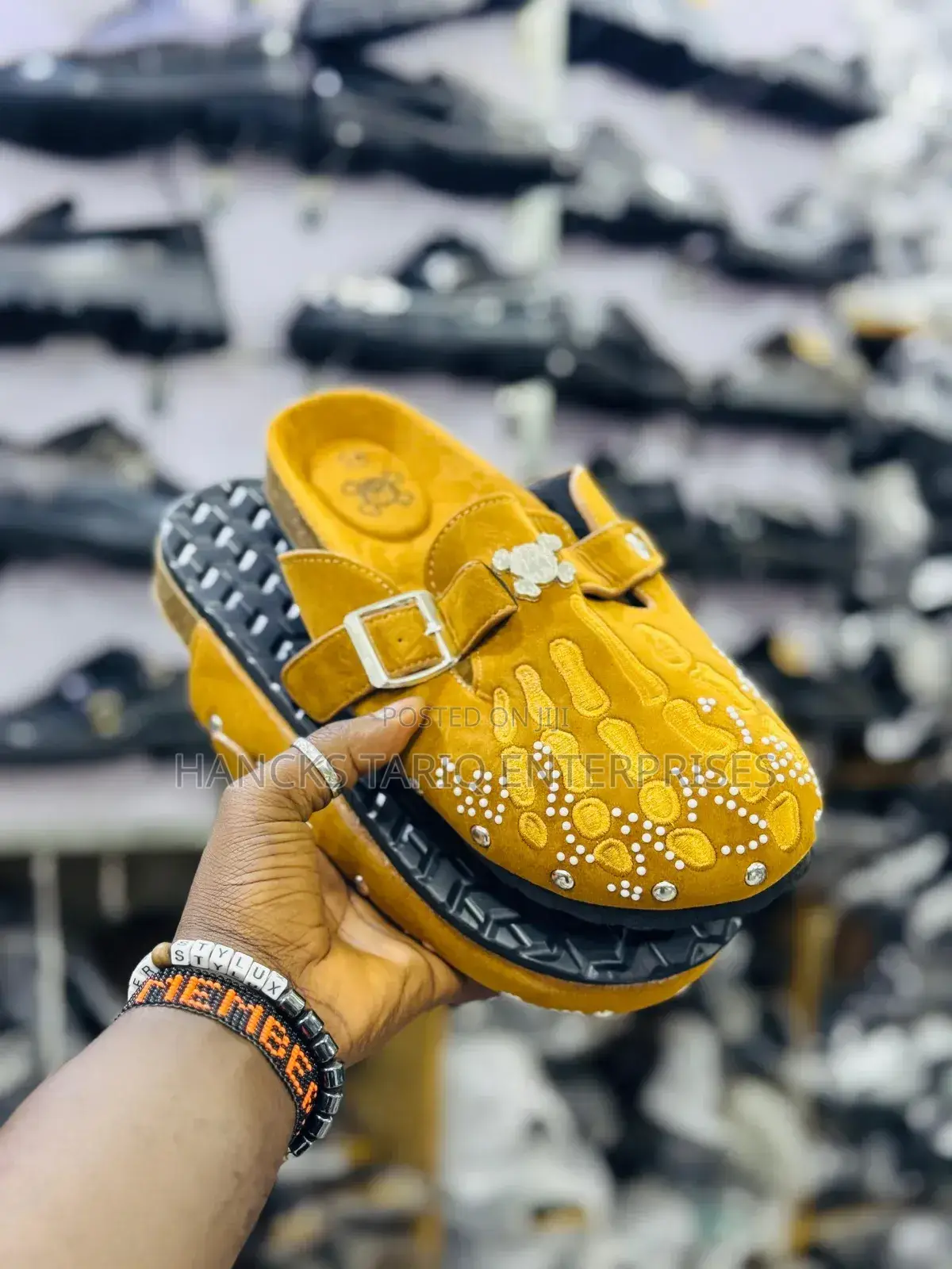 Premium Mustard Suede Slip-on Sandals