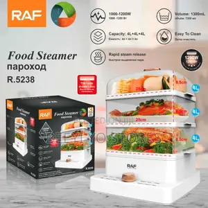 Raf 3-Layer Electric Food Steamer – 1200w Healthy Cooking Appliance