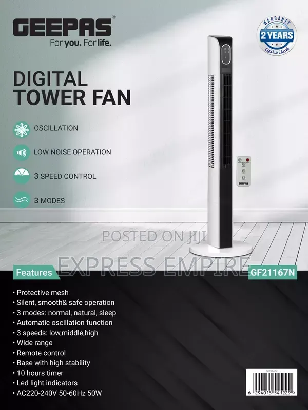 Geepas Tower Digital Tower Fan