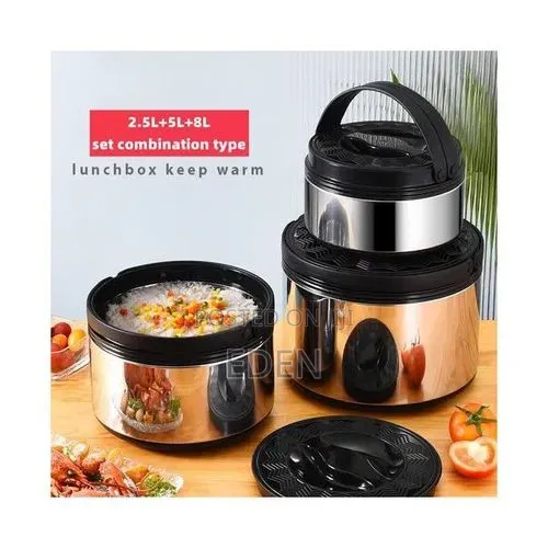 3pcs 2.5l 5l 8l Cookware Set Hot-pot Insulated Casserole Stainless