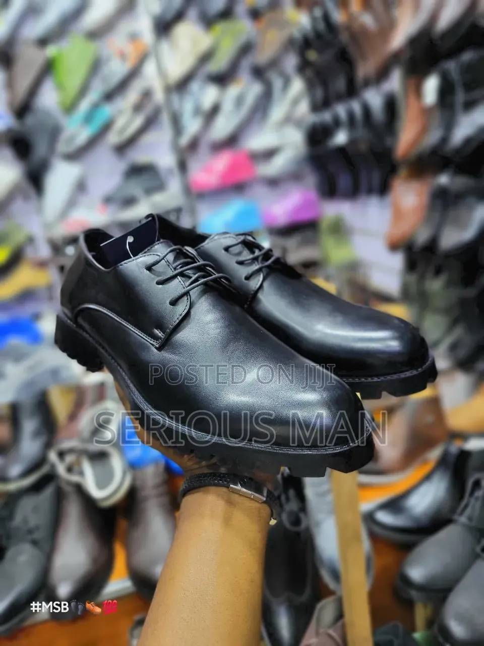 Red Tape Men's Leather Black Derby Shoes,