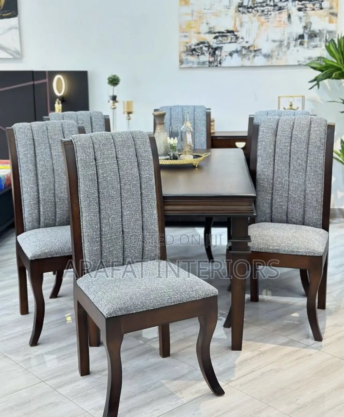 6 Elegant Grey Upholstered Chairs