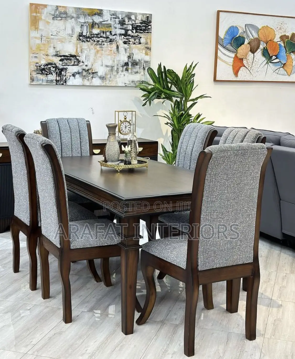 6 Elegant Grey Upholstered Chairs