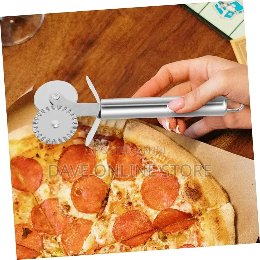 Double Headed Stainless Steel Pizza Cutter Wheel Pastry Tool