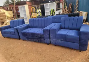 Luxurious Royal Blue Velvet Modular Sofa Set