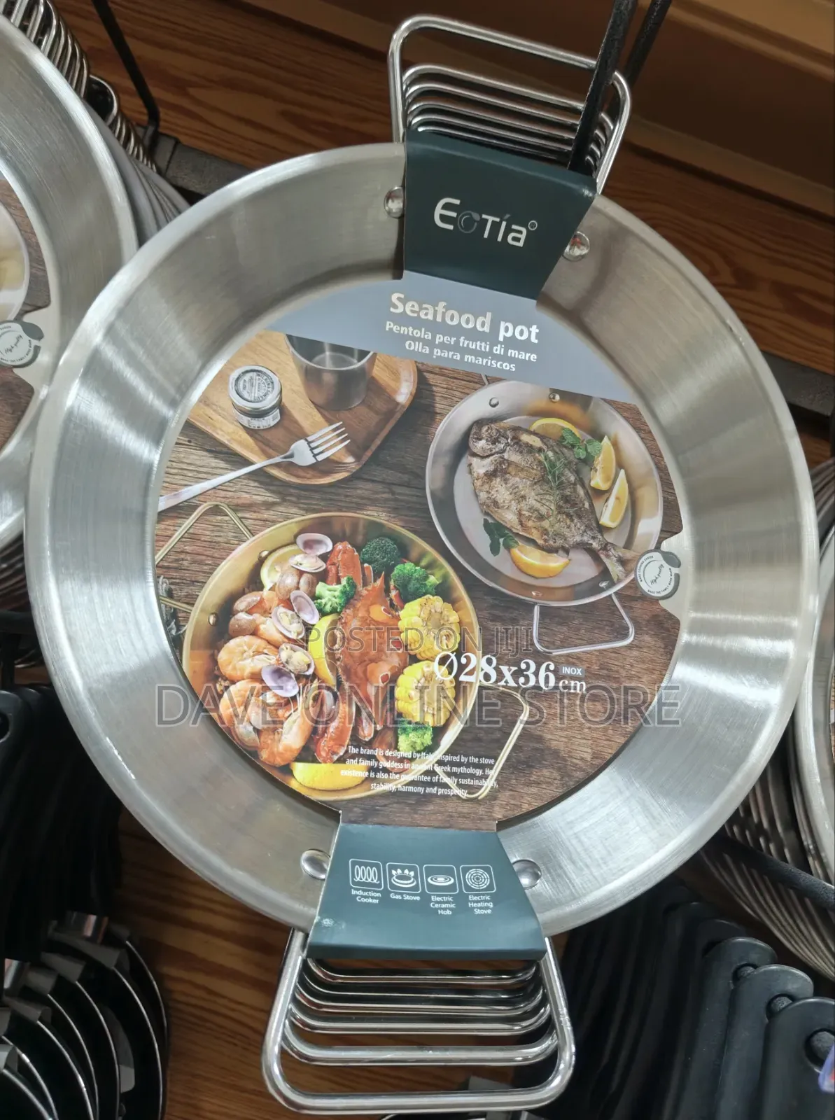 28cm Stainless Steel Seafood Pot – Cooking Pan With Dual Handles