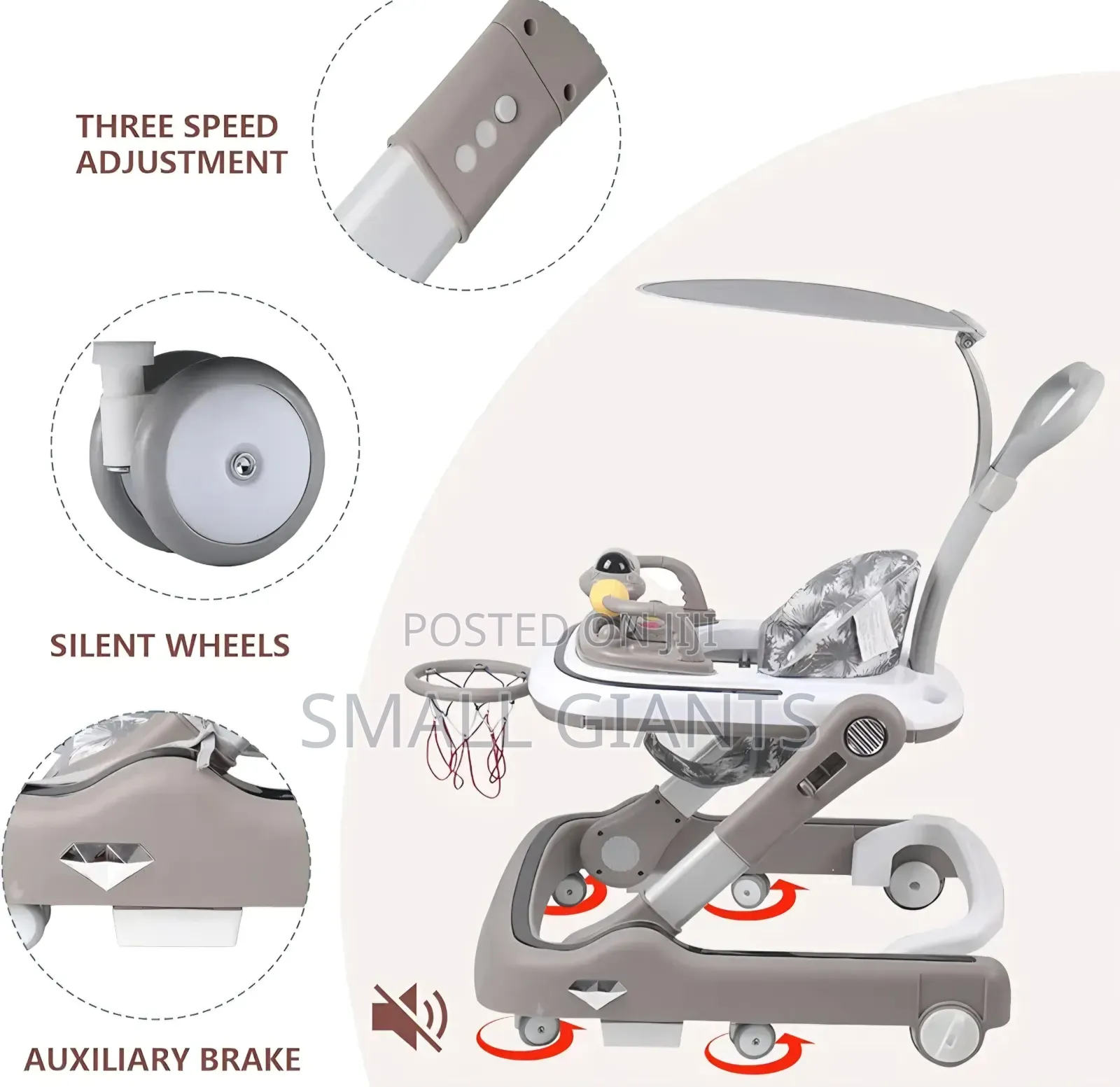 4 in 1 Baby Walker With Removable Feeding Tray