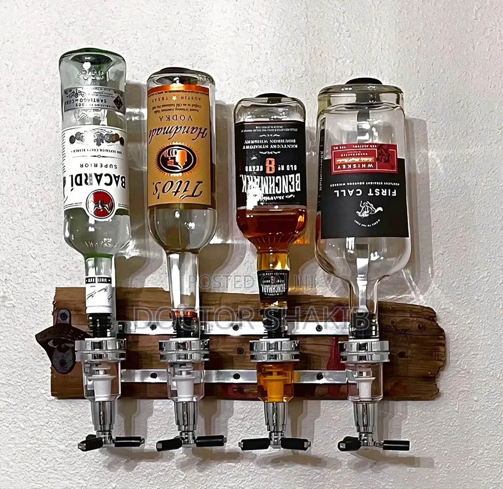 4-bottle Wall-mounted Liquor And Beverage Dispenser