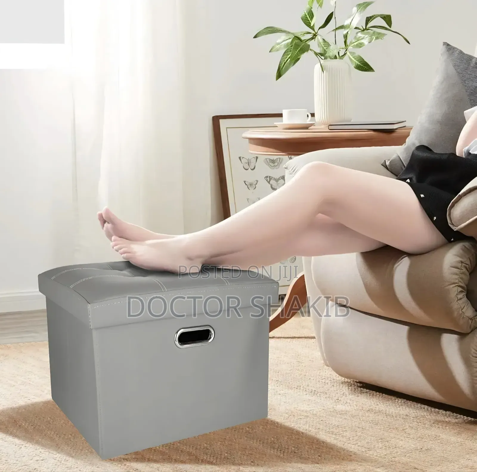 Foldable Leather Footstool
