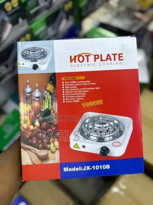 Electric Hotplate Single Coil 1000w - Black, White