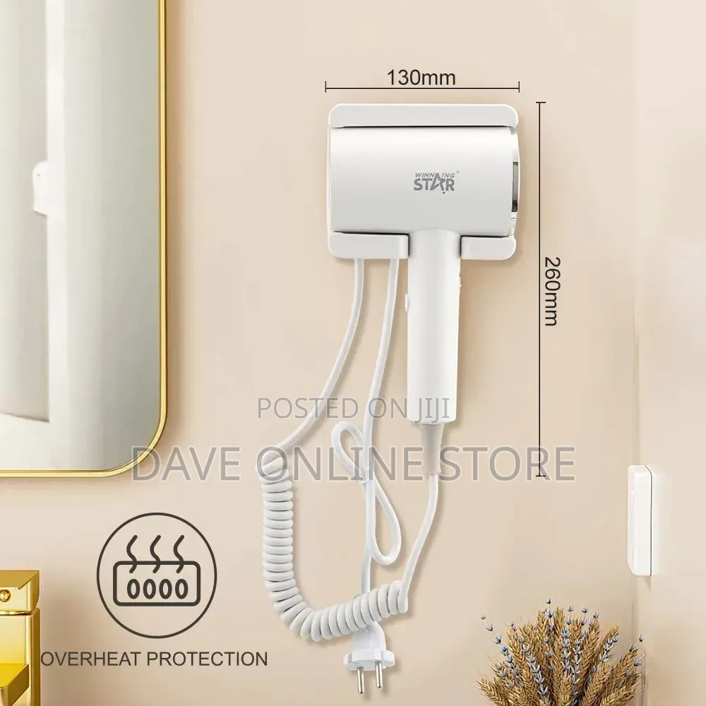 Winning Star Hotel Bathroom 1600w Wall Mounted Electric Hair Dryer