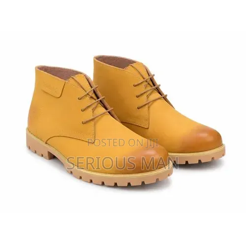 Classic Leather Ankle Boots Durable Casual Lace-Up Comfort Shoes Tan