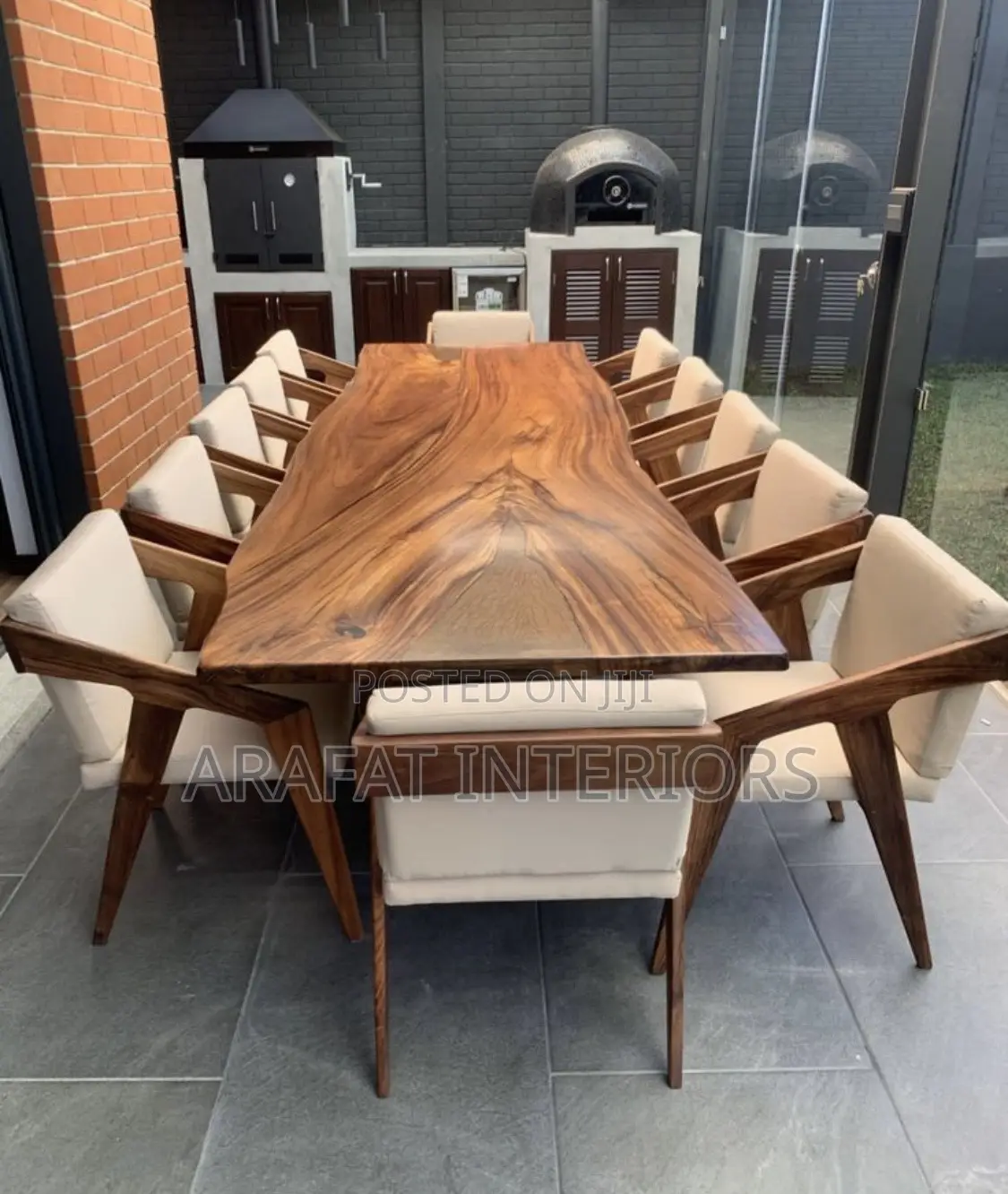 12 Seater Exotic Live Edge Wood Dining Table